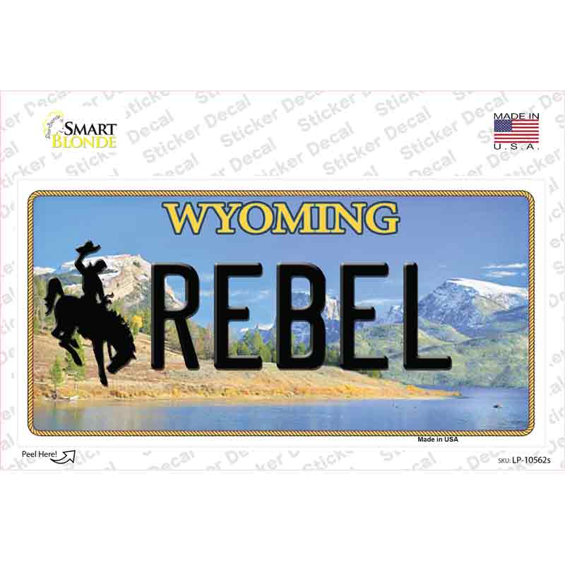 LP-10562s-M Rebel Wyoming Novelty Sticker Decal, Medium