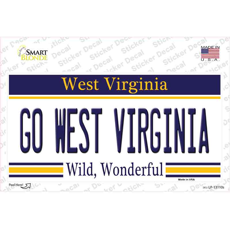 LP-13110s-M Go West Virginia Novelty Sticker Decal, Medium