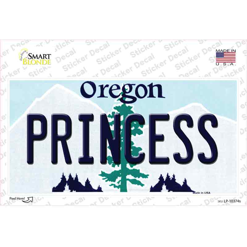 LP-10374s-M Princess Oregon Novelty Sticker Decal, Medium
