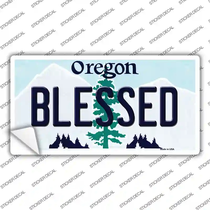 LP-10376s-S Blessed Oregon Novelty Sticker Decal, Small