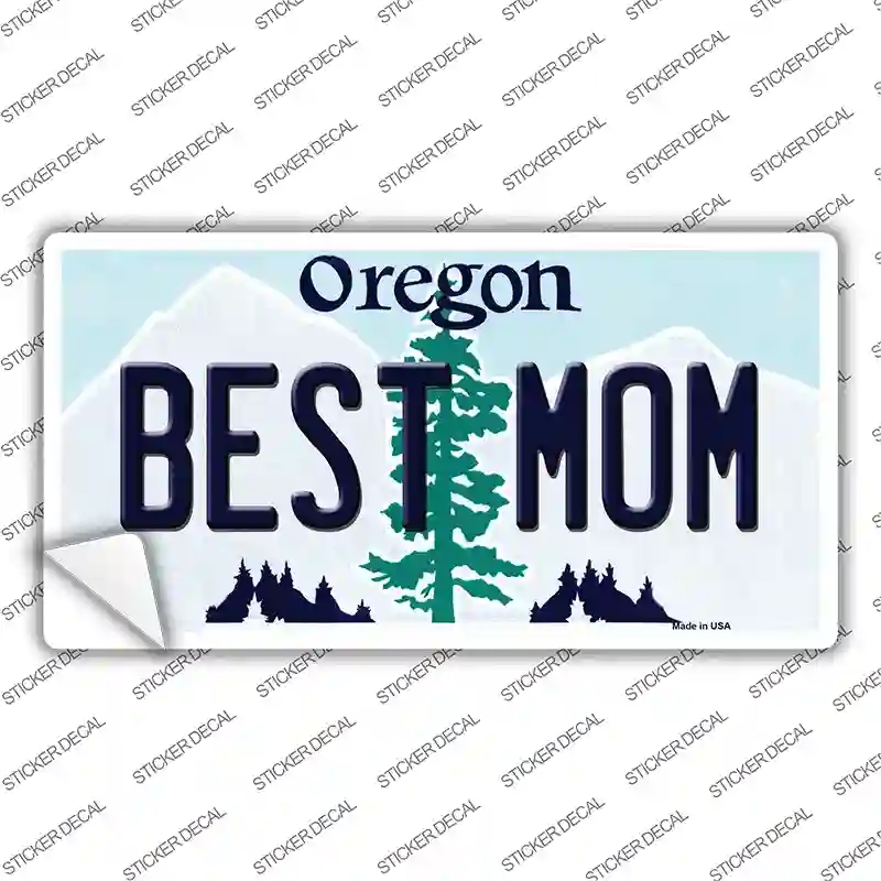LP-10381s-L Best Mom Oregon Novelty Sticker Decal, Large