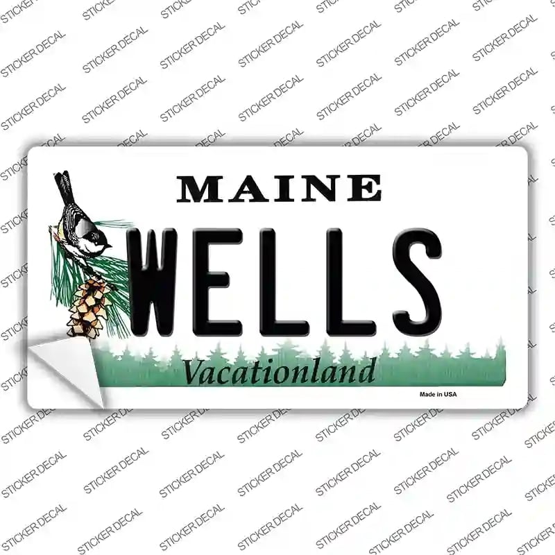 LP-10394s-L Wells Maine Novelty Sticker Decal, Large