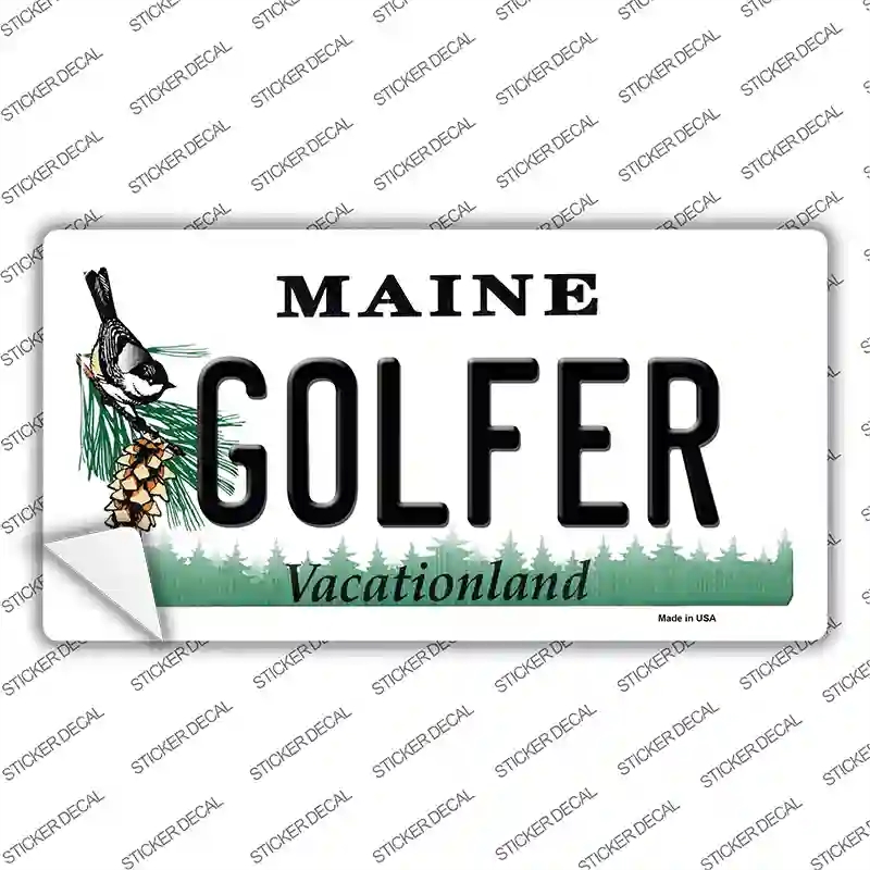 LP-10418s-S Golfer Maine Novelty Sticker Decal, Small