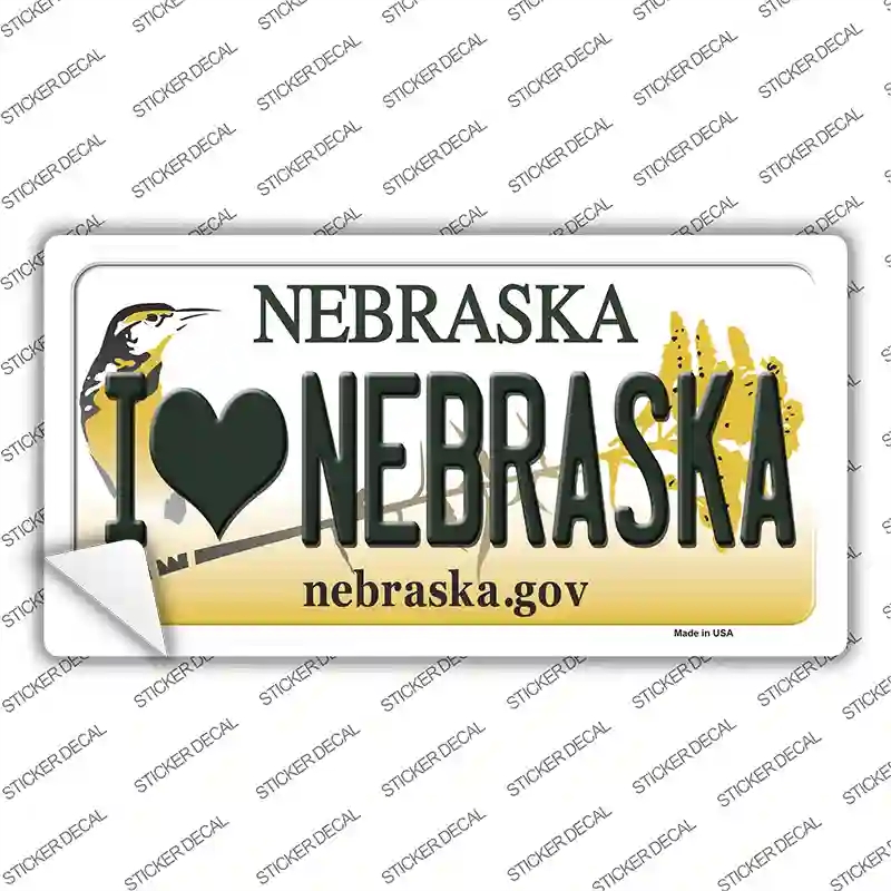 LP-10567s-L I Love Nebraska Novelty Sticker Decal, Large