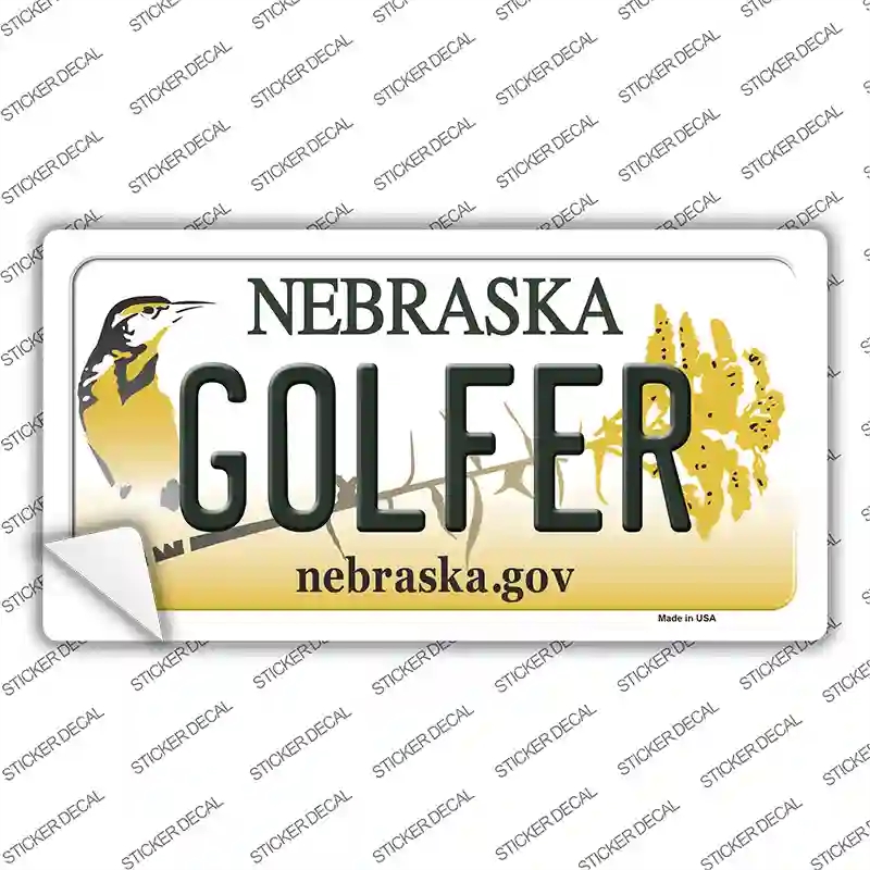 LP-10601s-XL Golfer Nebraska Novelty Sticker Decal, Extra Large