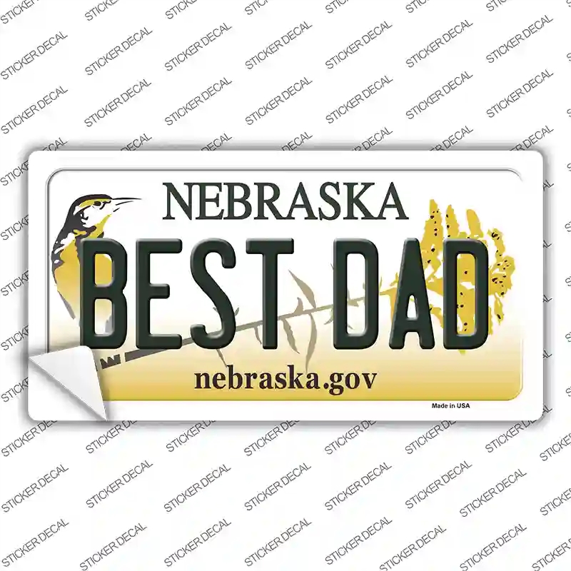 LP-10606s-S Best Dad Nebraska Novelty Sticker Decal, Small