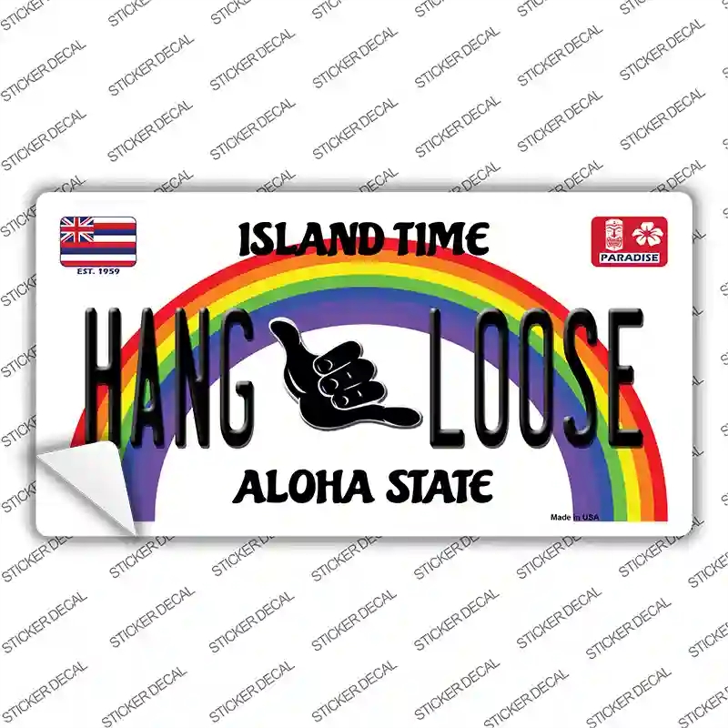 LP-12572s-XL Hang Loose Hawaii Novelty Sticker Decal, Extra Large
