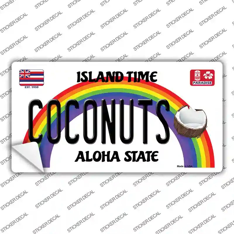 LP-12576s-S Coconuts Hawaii Novelty Sticker Decal, Small