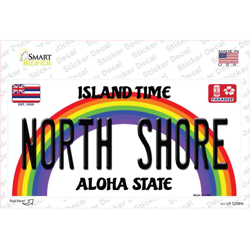 LP-12584s-M North Shore Hawaii Novelty Sticker Decal, Medium
