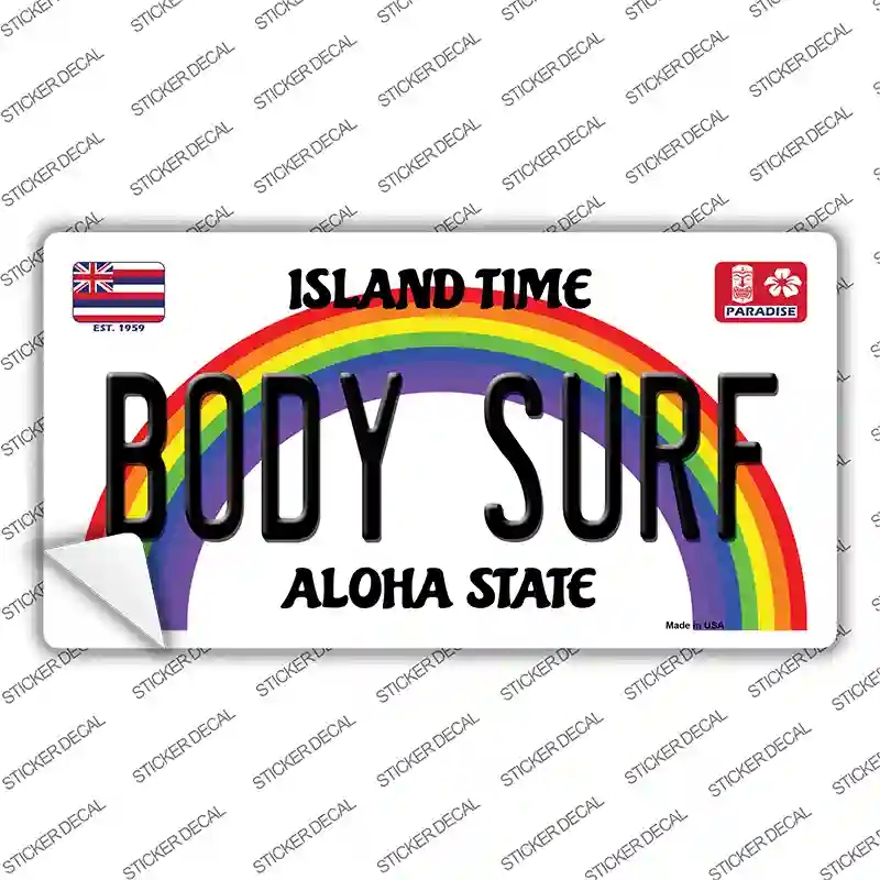 LP-12586s-XL Body Surf Hawaii Novelty Sticker Decal, Extra Large