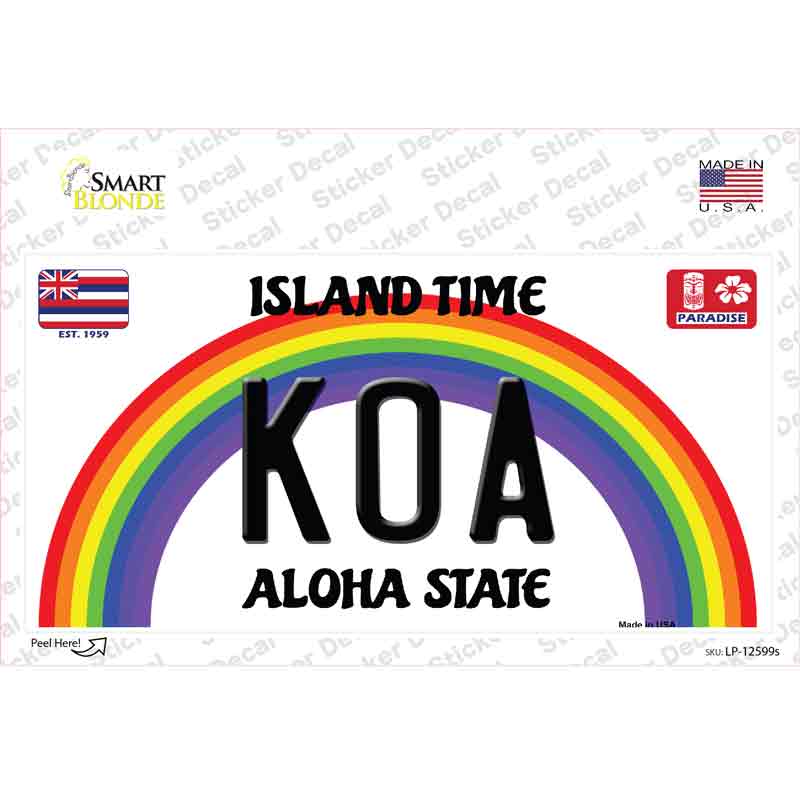 LP-12599s-M Koa Hawaii Novelty Sticker Decal, Medium