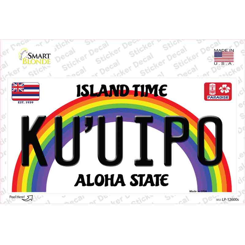 LP-12600s-M Ku Uipo Hawaii Novelty Sticker Decal, Medium