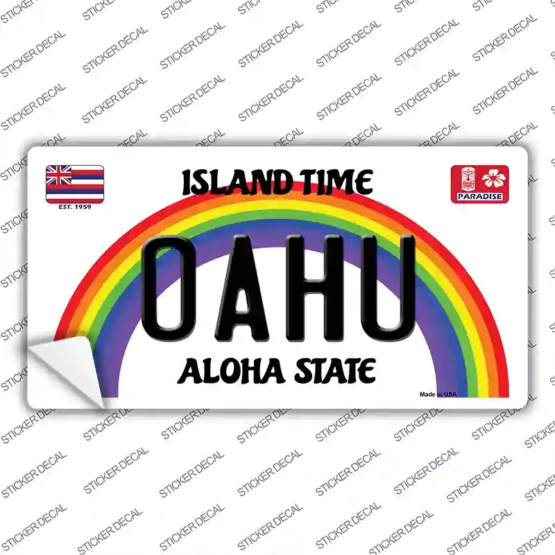 LP-12607s-S Oahu Hawaii Novelty Sticker Decal, Small