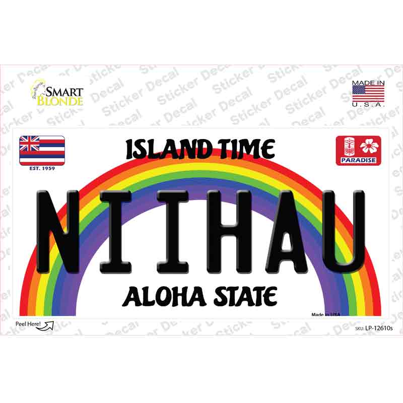 LP-12610s-M Niihau Hawaii Novelty Sticker Decal, Medium