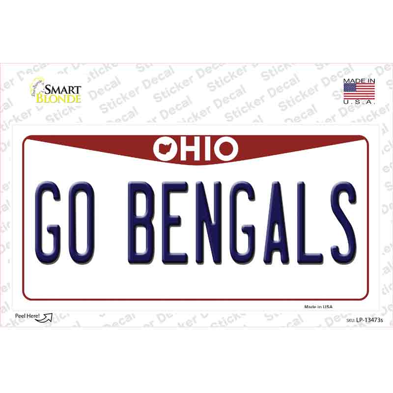 LP-13473s-M Go Bengals Novelty Sticker Decal, Medium