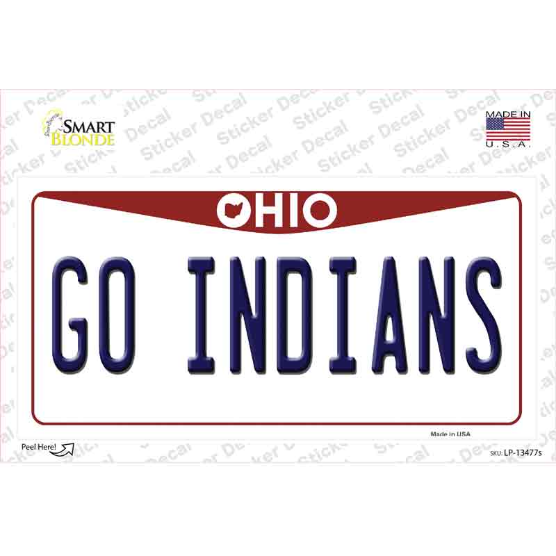 LP-13477s-M Go Indians Novelty Sticker Decal, Medium