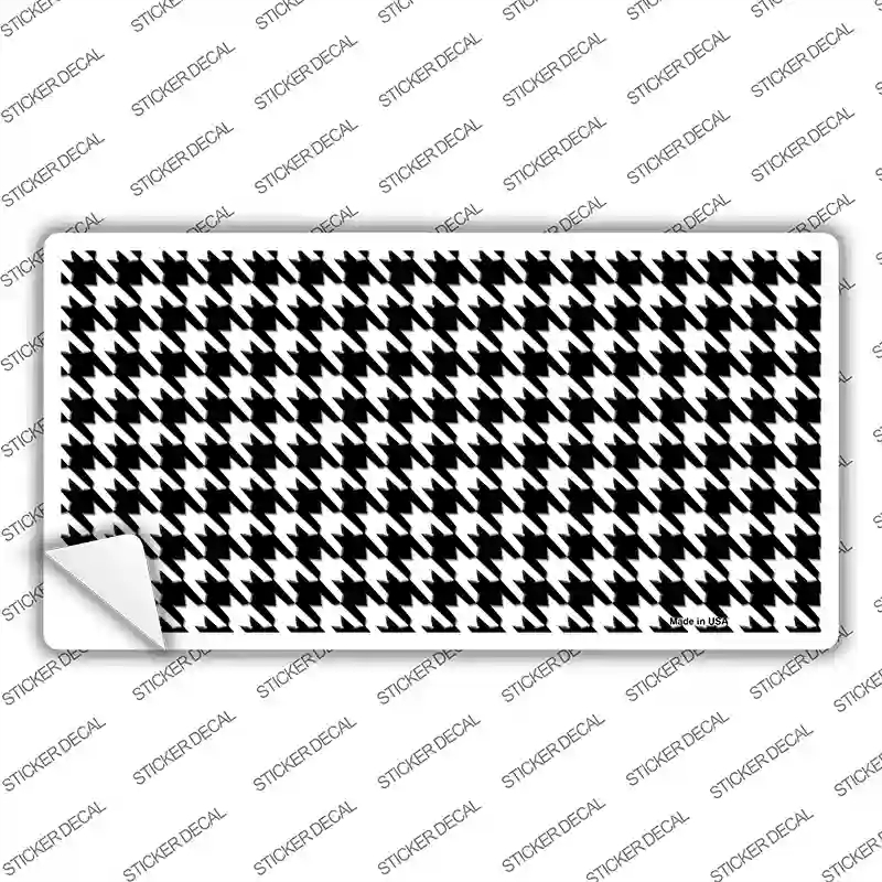 LP-2214s-S White Black Houndstooth Novelty Sticker Decal, Small
