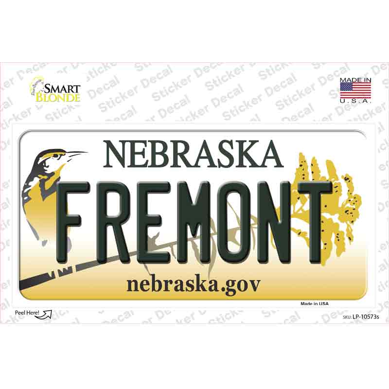 LP-10573s-M Fremont Nebraska Novelty Sticker Decal, Medium