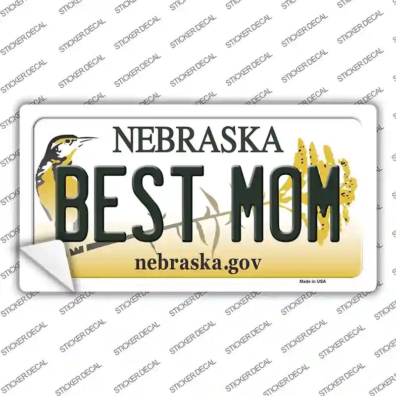 LP-10605s-XL Best Mom Nebraska Novelty Sticker Decal, Extra Large