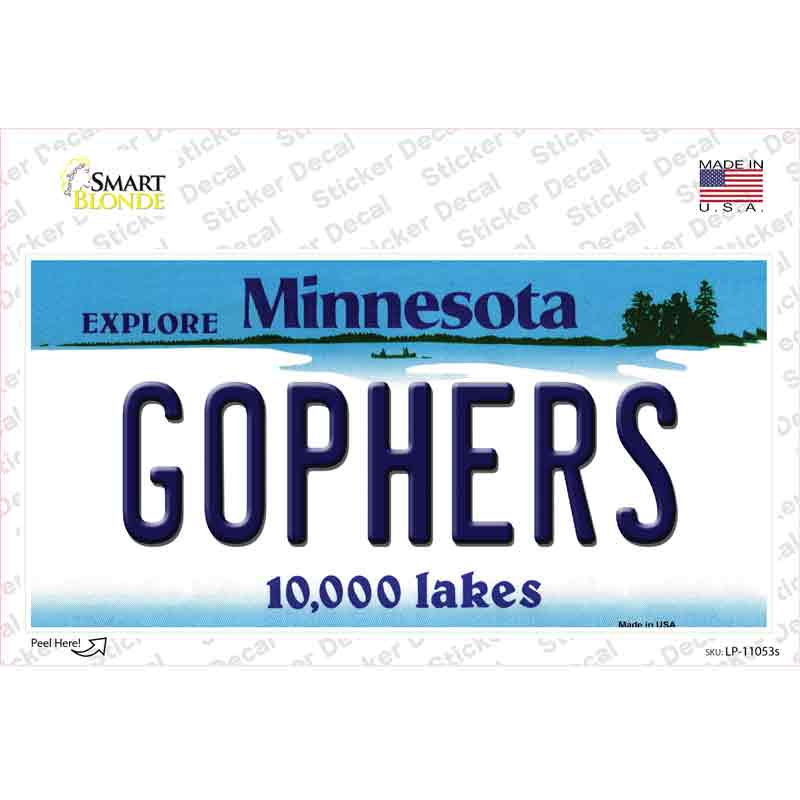 LP-11053s-M Gophers Minnesota State Novelty Sticker Decal, Medium