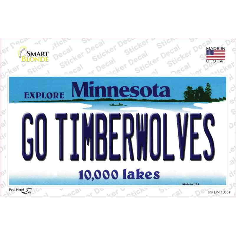 LP-11055s-M Go Timberwolves Minnesota State Novelty Sticker Decal, Medium