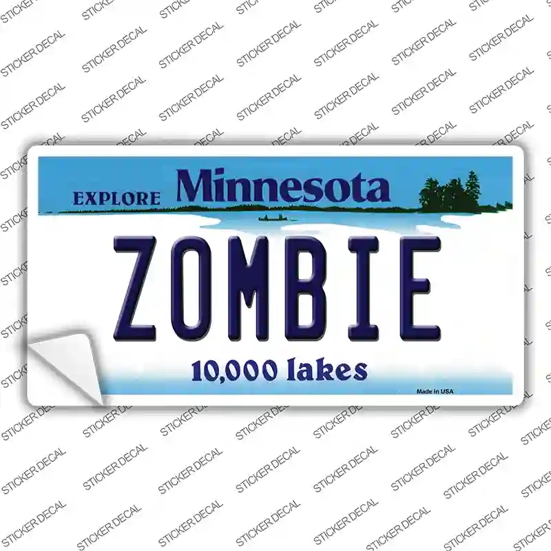 LP-11062s-L Zombie Minnesota State Novelty Sticker Decal, Large
