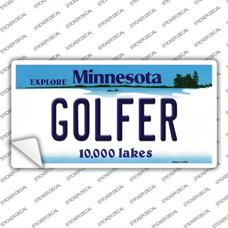 LP-11075s-L Golfer Minnesota State Novelty Sticker Decal, Large
