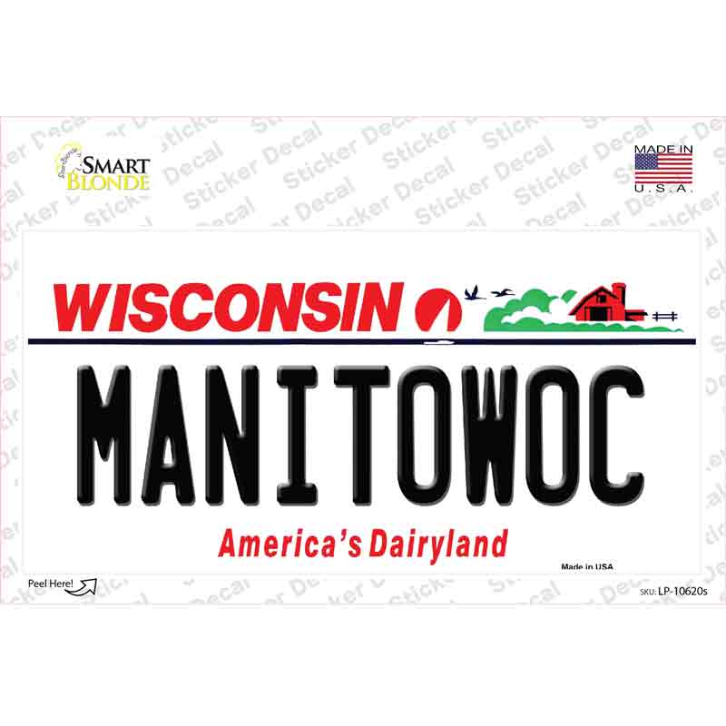 LP-10620s-M Manitowoc Wisconsin Novelty Sticker Decal, Medium
