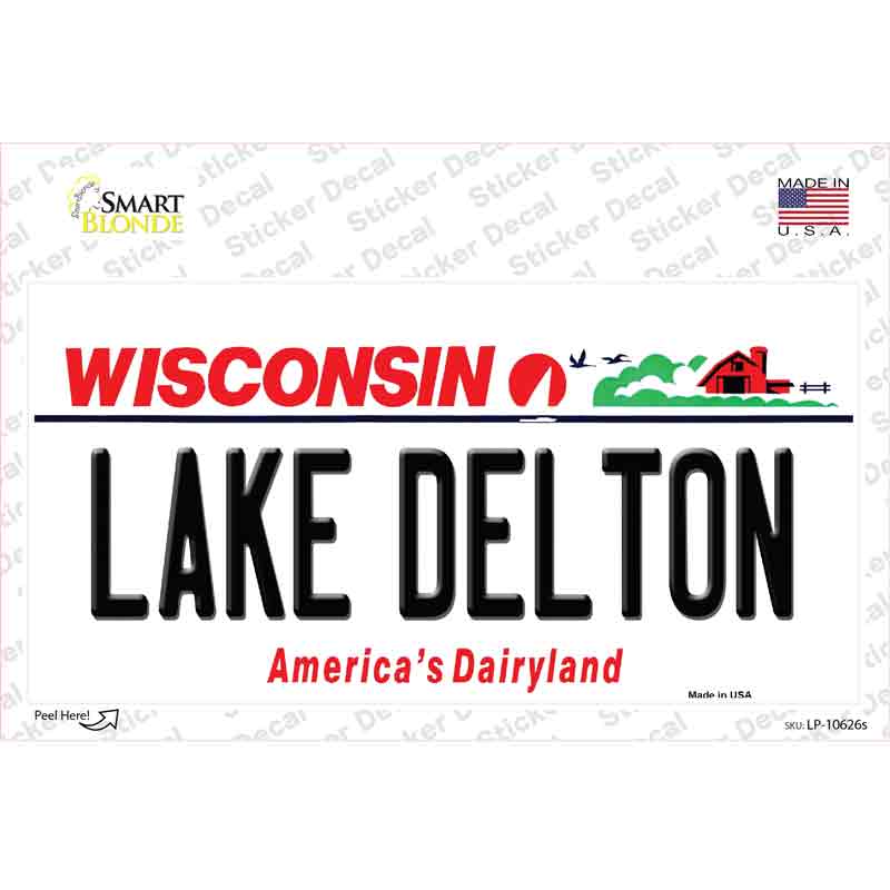 LP-10626s-M Lake Delton Wisconsin Novelty Sticker Decal, Medium