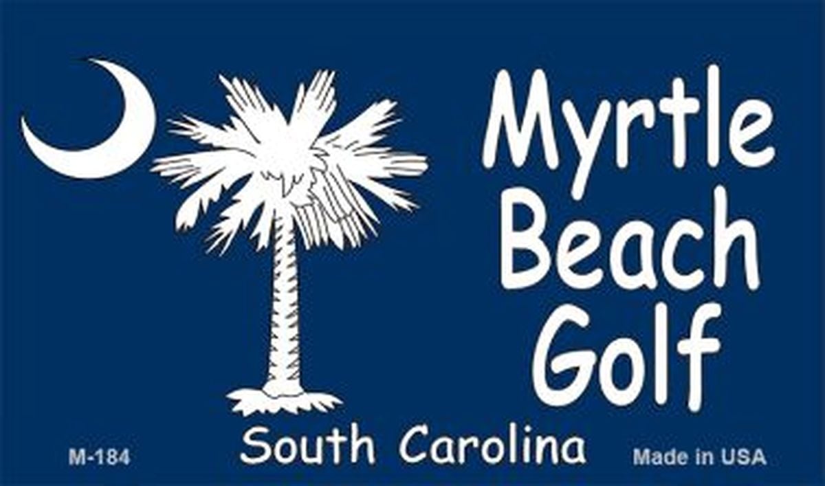 M-184 3.5 x 2 in. Myrtle Beach Golf Flag Novelty Metal Magnet -  Smart Blonde