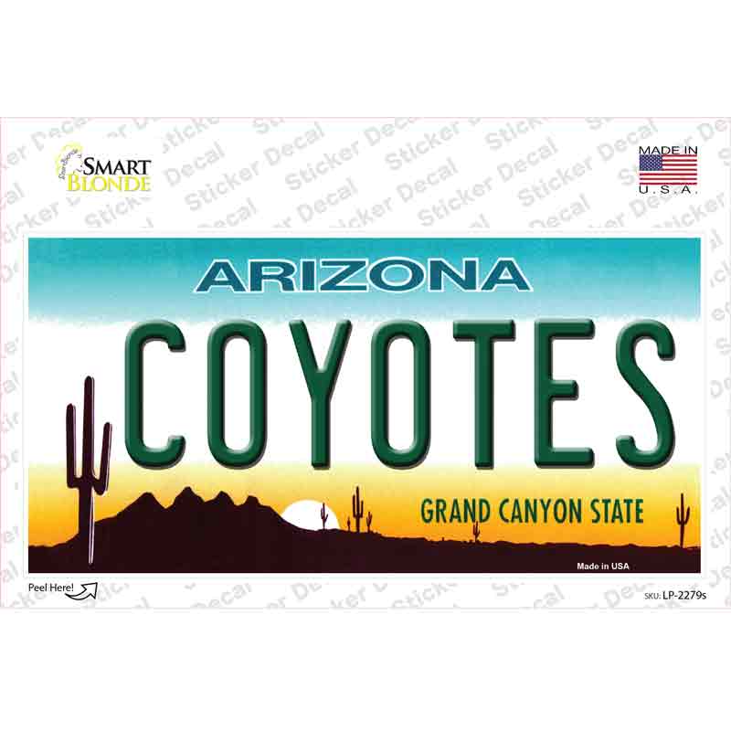 LP-2279s-M Coyotes Arizona State Novelty Sticker Decal, Medium