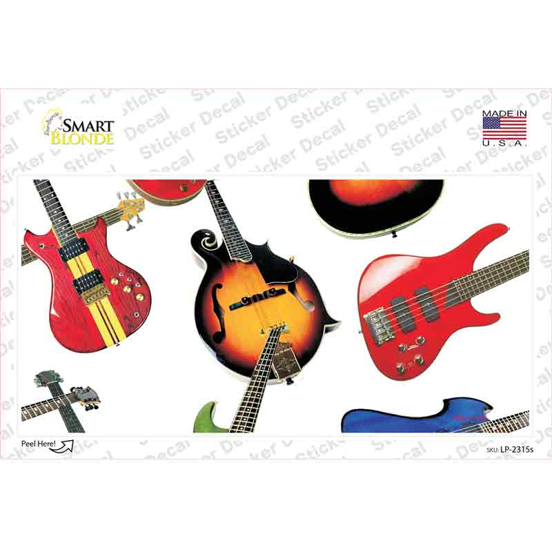 LP-2315s-M Guitars White Novelty Sticker Decal, Medium