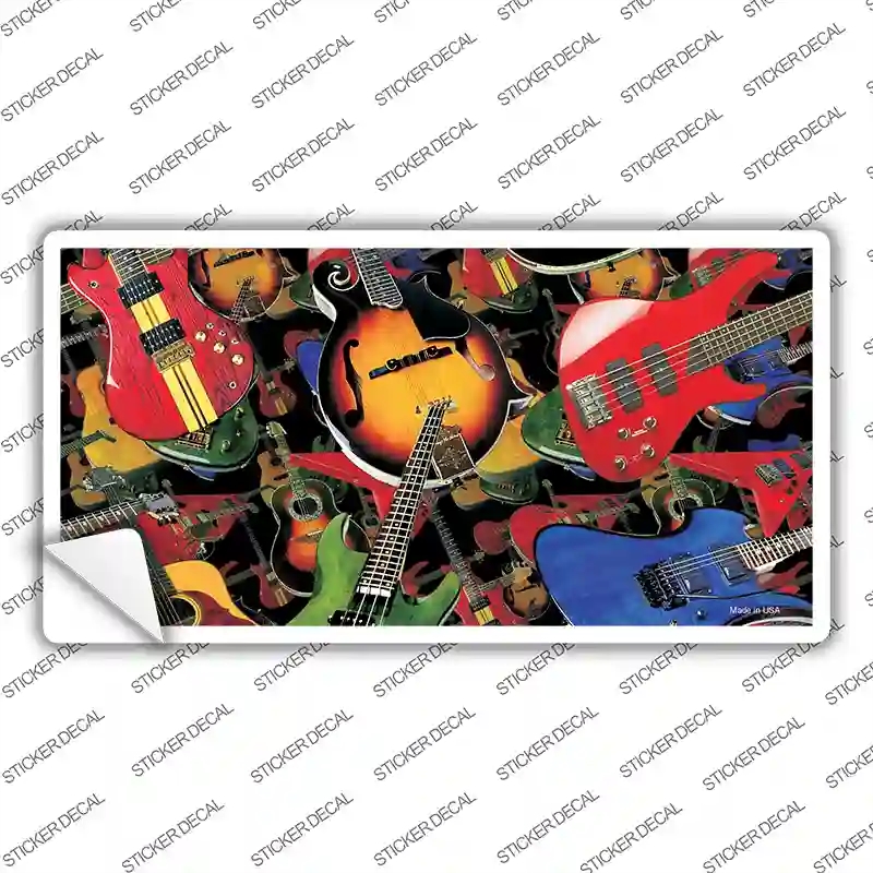 LP-2317s-XL Guitars Black Novelty Sticker Decal, Extra Large