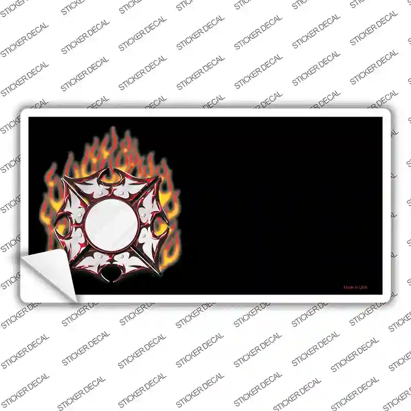 LP-2321s-XL Fire Cross Offset Flat Novelty Sticker Decal, Extra Large