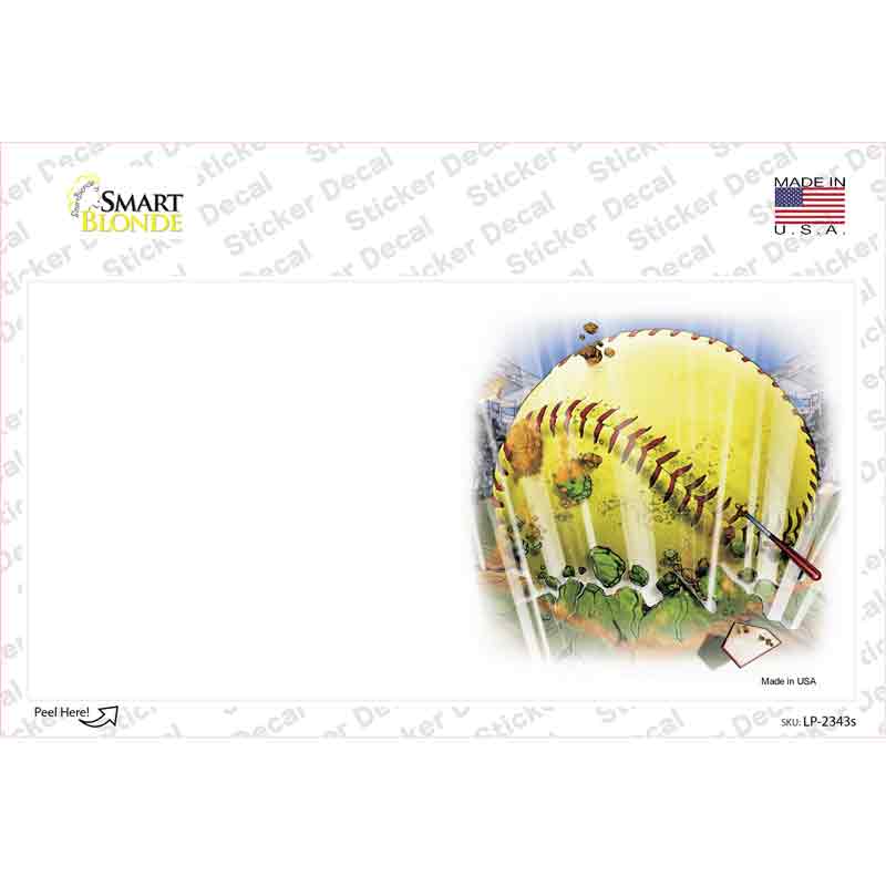 LP-2343s-M Softball Offset Novelty Sticker Decal, Medium