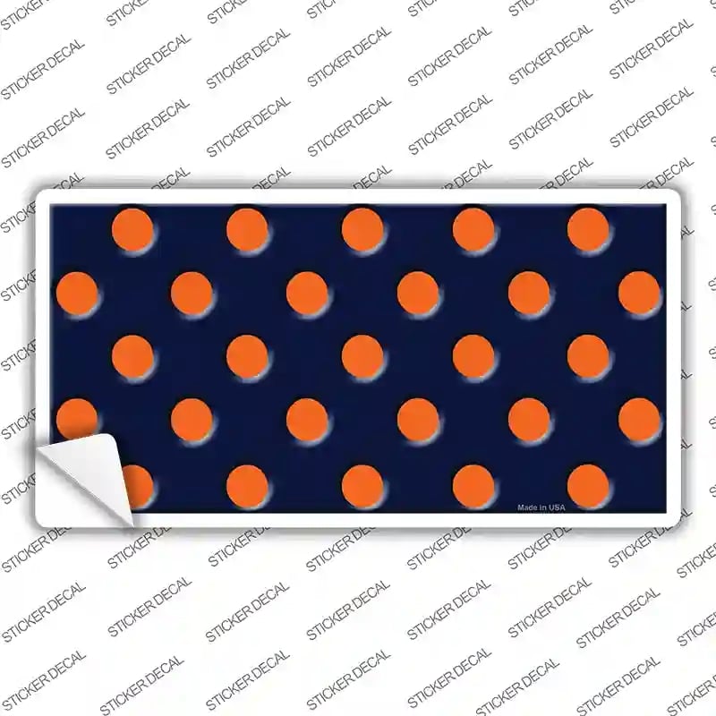 LP-2356s-L Orange Polka Dots Navy Blue Novelty Sticker Decal, Large