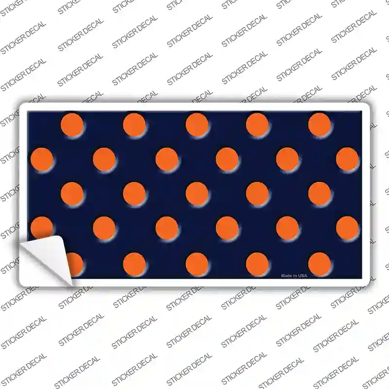LP-2356s-S Orange Polka Dots Navy Blue Novelty Sticker Decal, Small