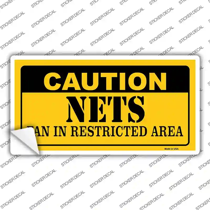 LP-2610s-XL Caution Nets Fan Novelty Sticker Decal, Extra Large