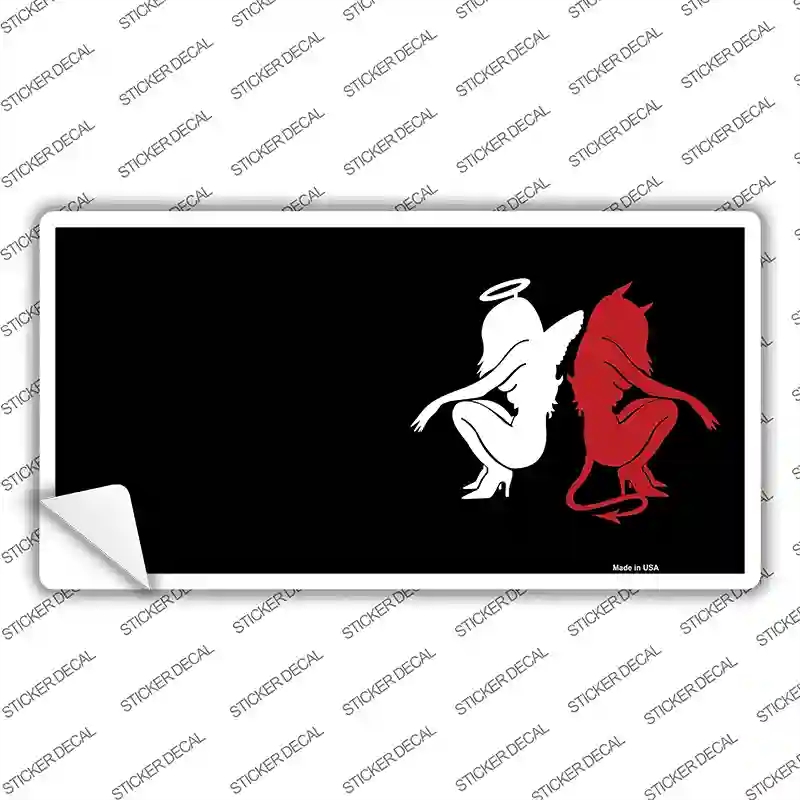 LP-4194s-L Angel Devil Offset Novelty Sticker Decal, Large