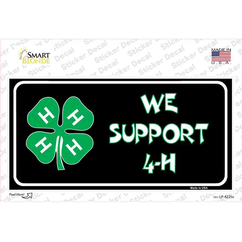 LP-4225s-M We Support 4-H Novelty Sticker Decal, Medium