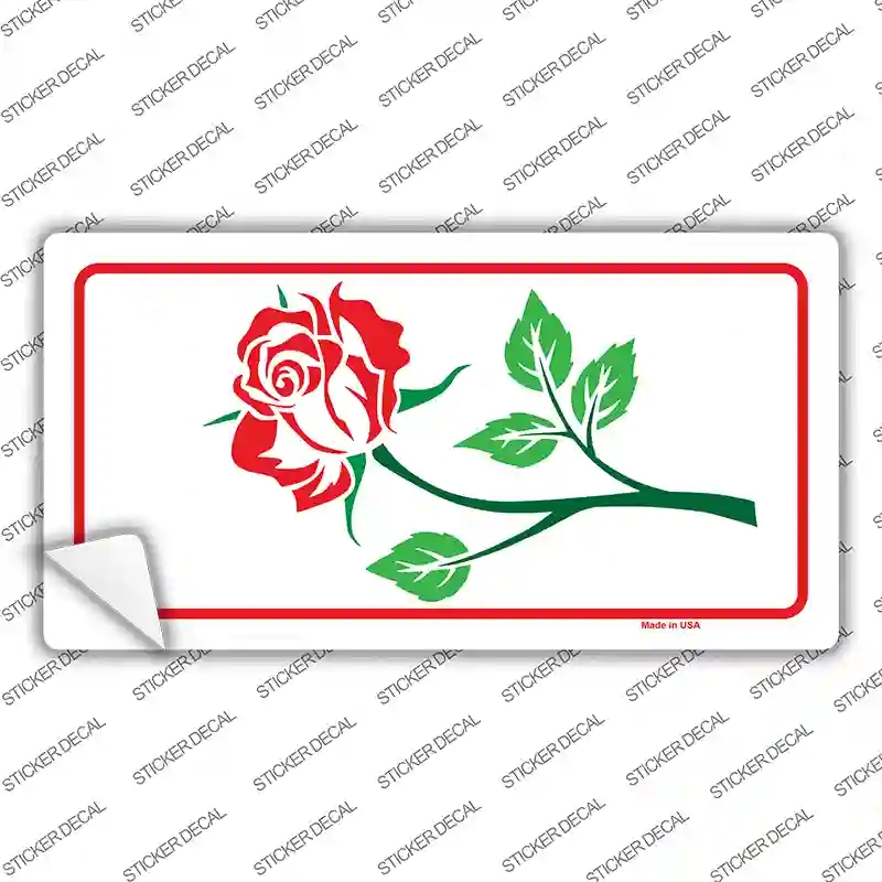 LP-428s-L Rose White Novelty Sticker Decal, Large