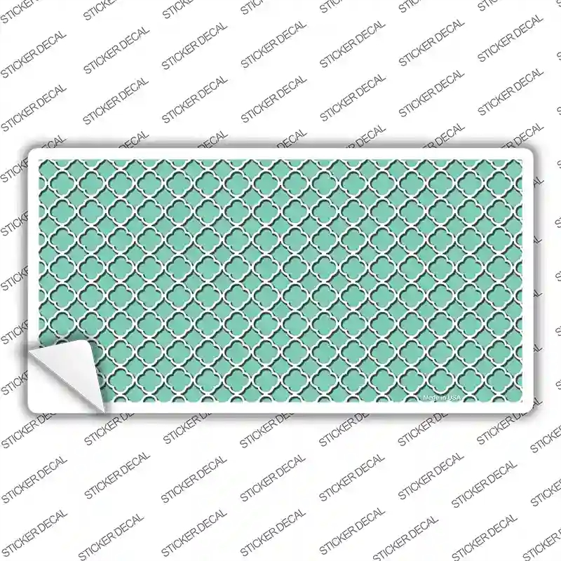 LP-4325s-XL Mint White Quatrefoil Novelty Sticker Decal, Extra Large