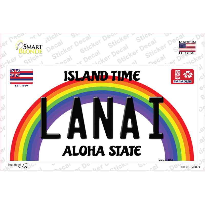 LP-12609s-M Lanai Hawaii Novelty Sticker Decal, Medium