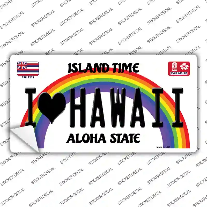 LP-12542s-S I Love Hawaii Novelty Sticker Decal, Small