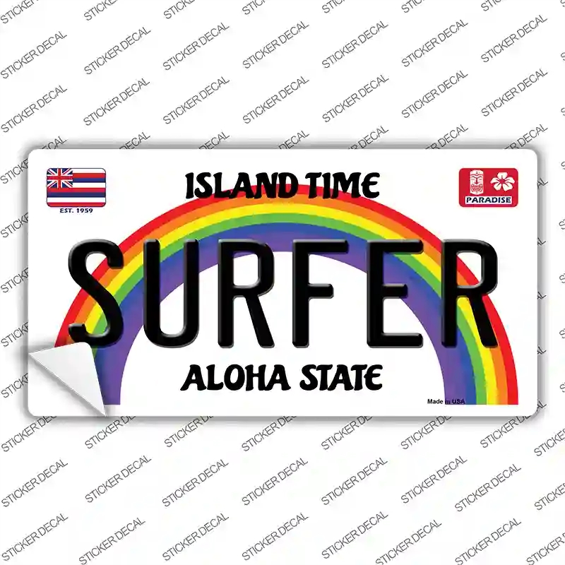 LP-12549s-S Surfer Hawaii Novelty Sticker Decal, Small