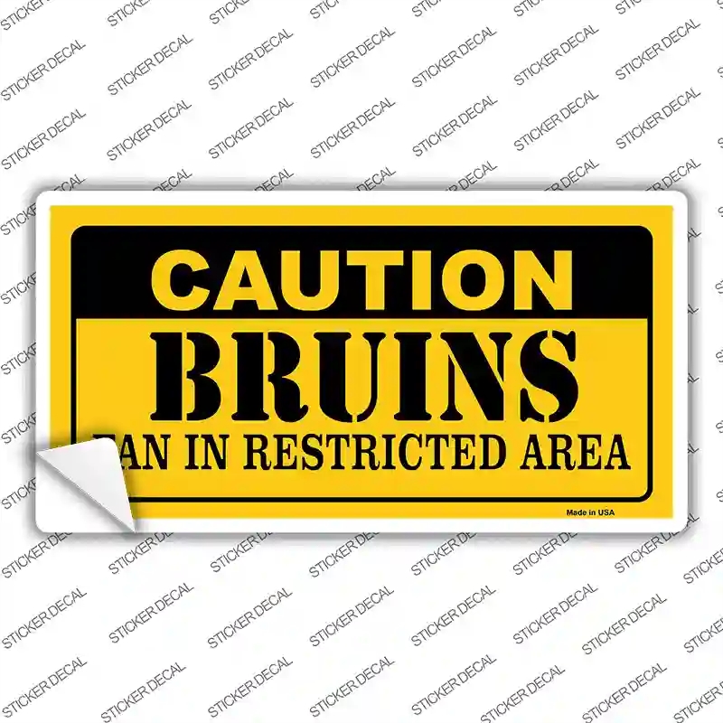 LP-2654s-S Caution Bruins Vanity Novelty Sticker Decal, Small