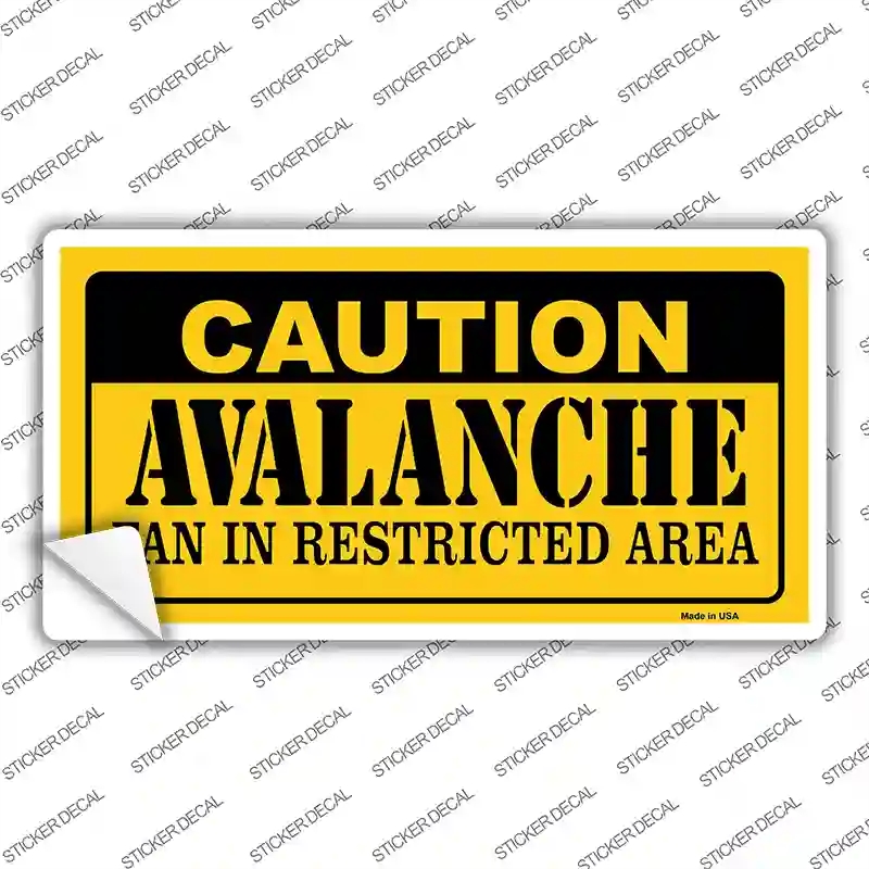 LP-2672s-L Caution Avalanche Novelty Sticker Decal, Large