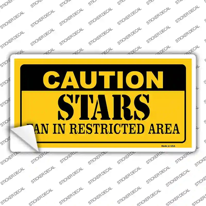 LP-2674s-XL Caution Stars Novelty Sticker Decal, Extra Large