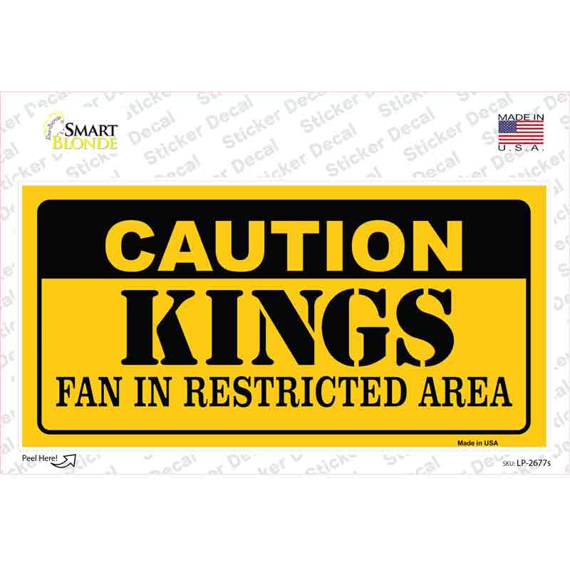 LP-2677s-M Caution Kings Novelty Sticker Decal, Medium