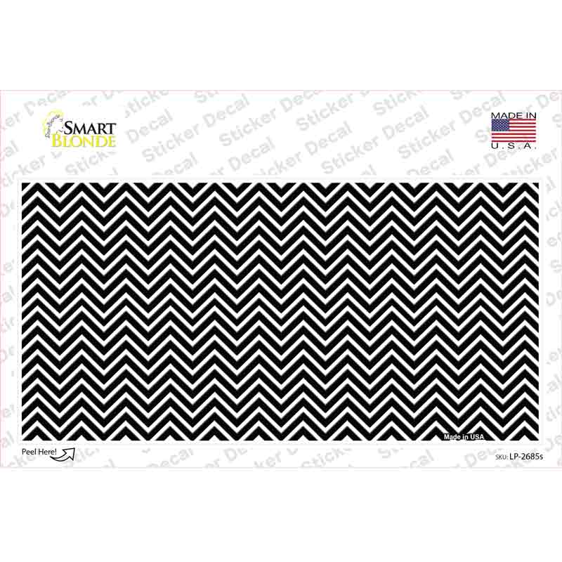 LP-2685s-M Black White Chevron Novelty Sticker Decal, Medium